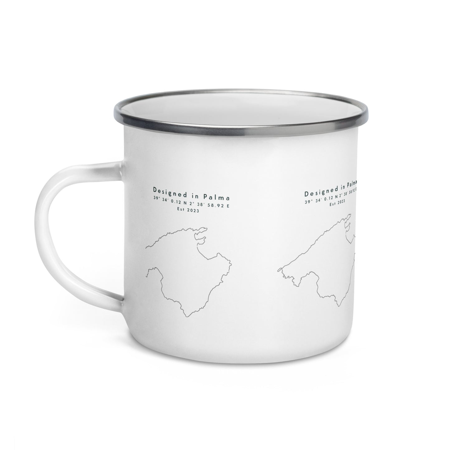 Insel Koordinaten - Emailletasse