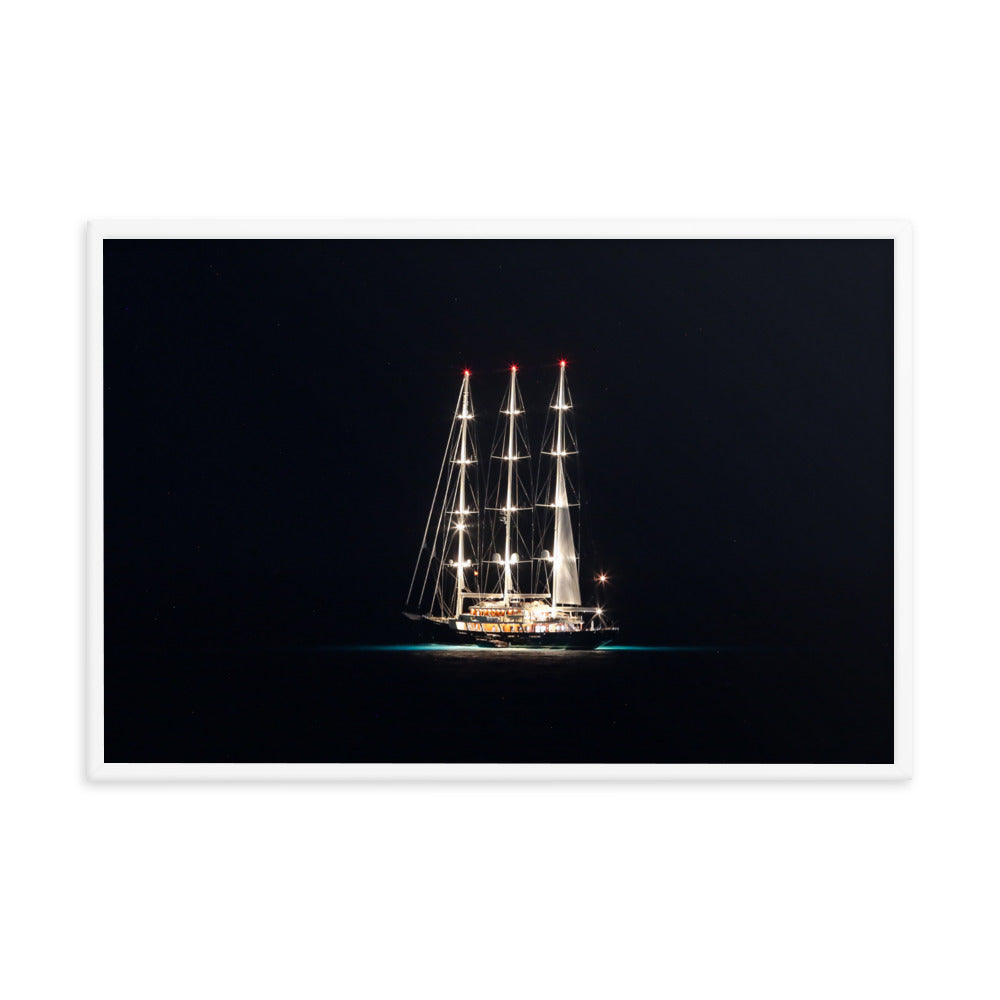 Segelschiff an der Playa de Palma - Gerahmtes Poster