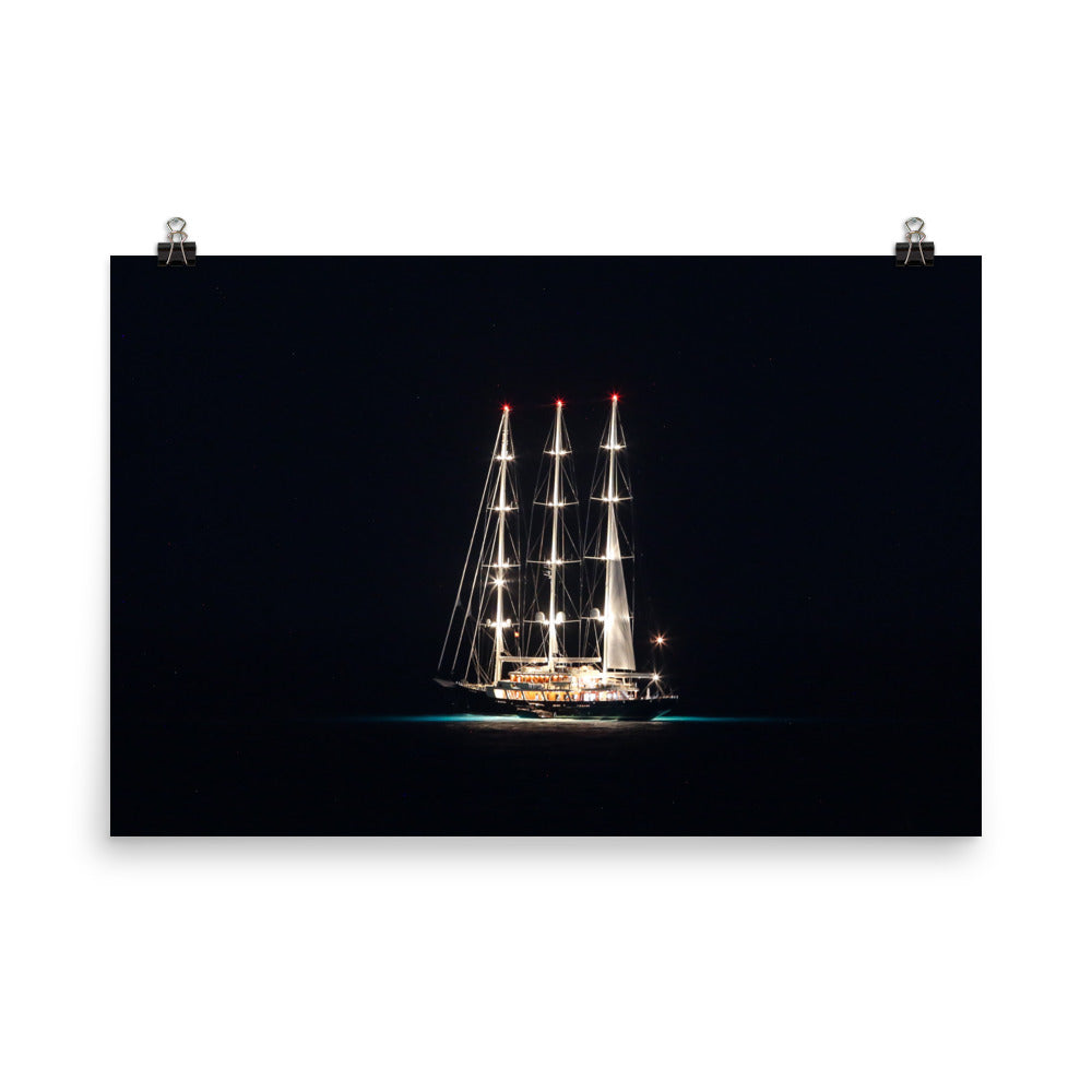 Segelschiff an der Playa de Palma - Fotopapier Poster