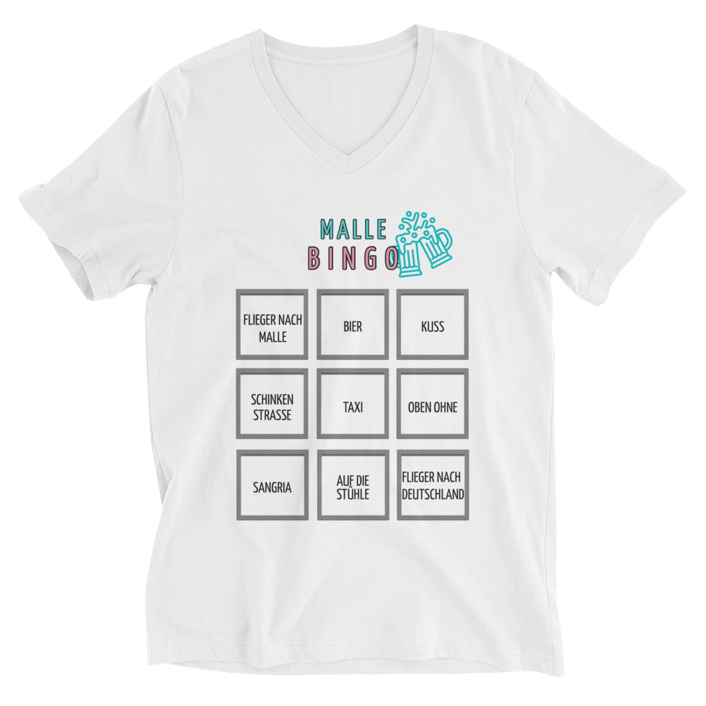 Bingo Kurzärmeliges Unisex-T-Shirt mit V-Ausschnitt