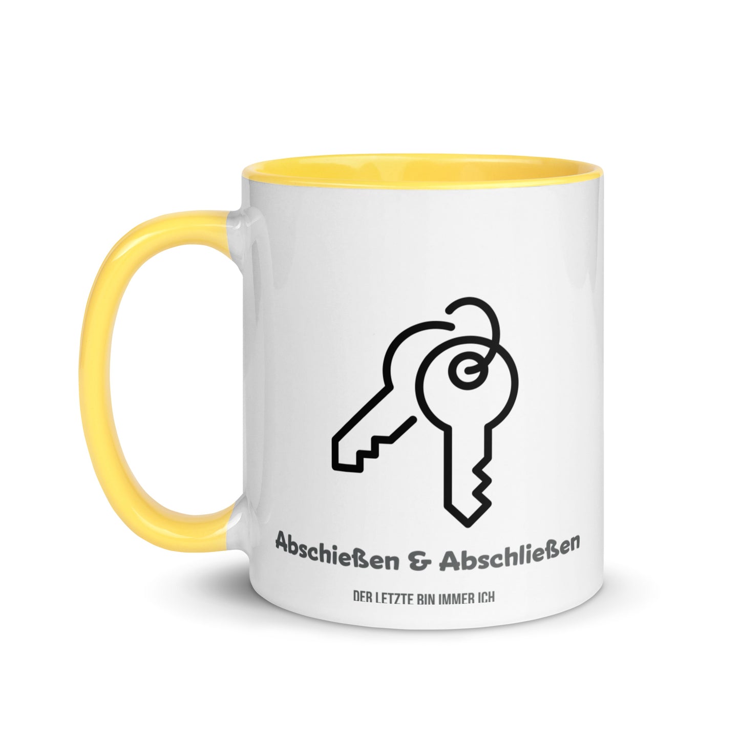 Abschießen & Abschließen Tasse mit farbiger Innenseite