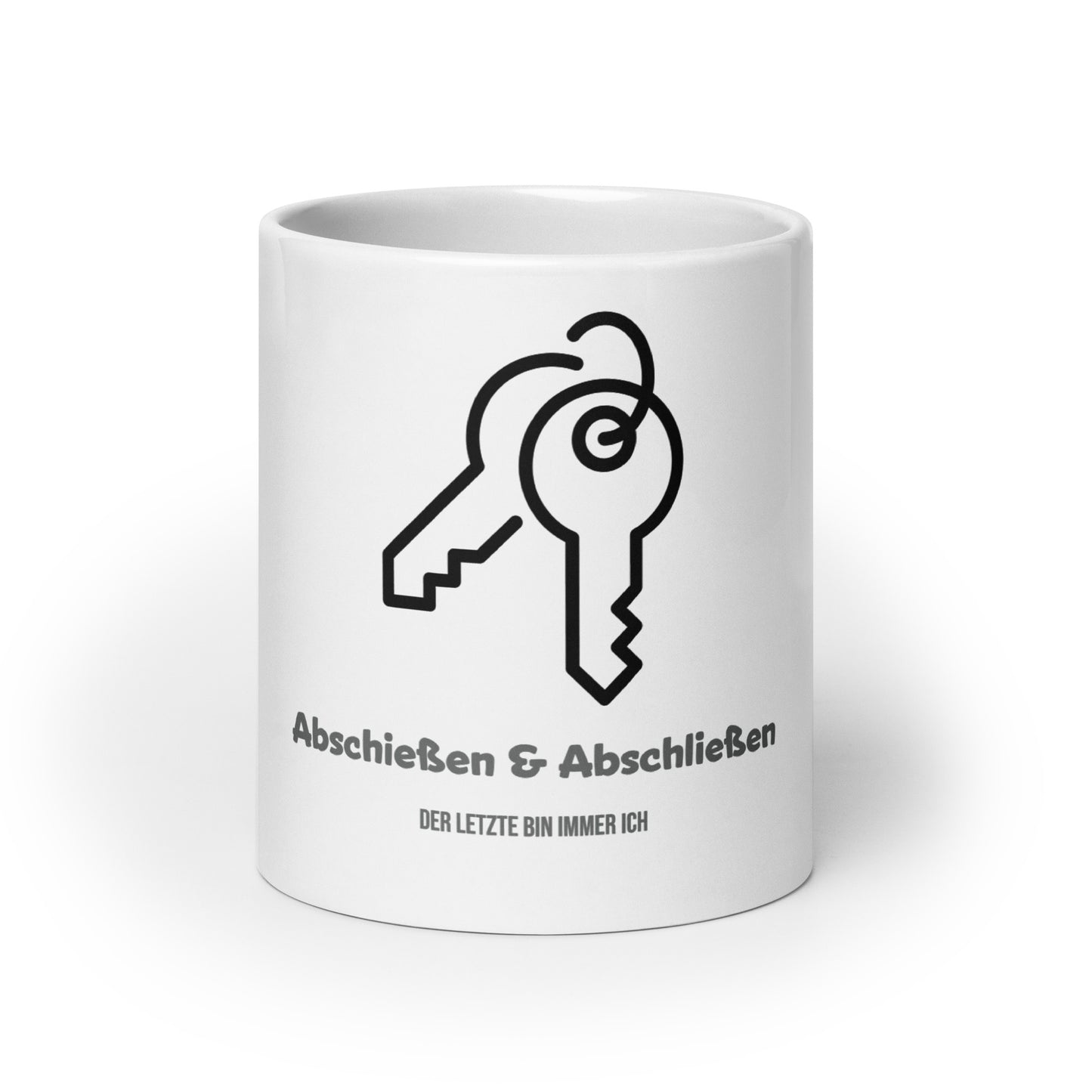 Abschießen & Abschließen Weiße, glänzende Tasse