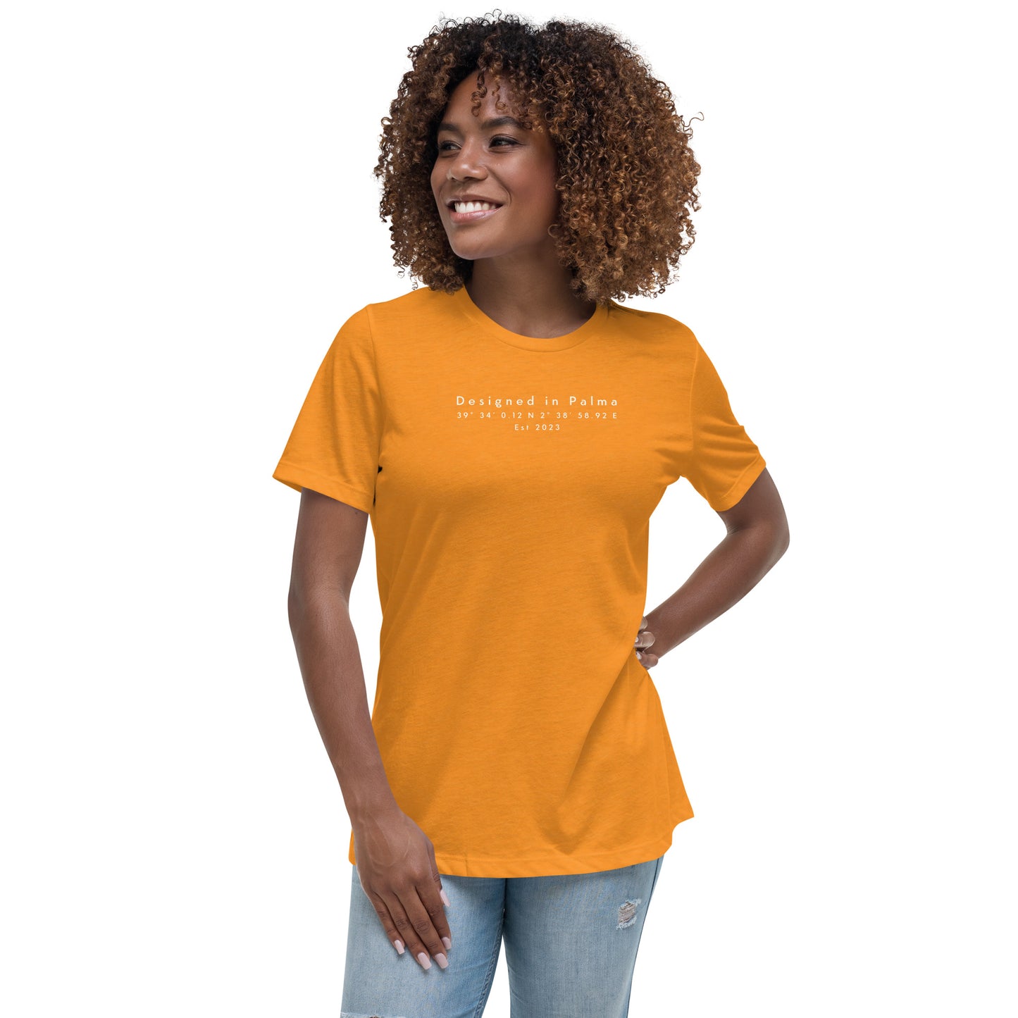 Insel Koordinaten - Lockeres Damen-T-Shirt